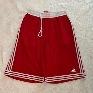 Adidas basketball shorts w/ white pinstripes
